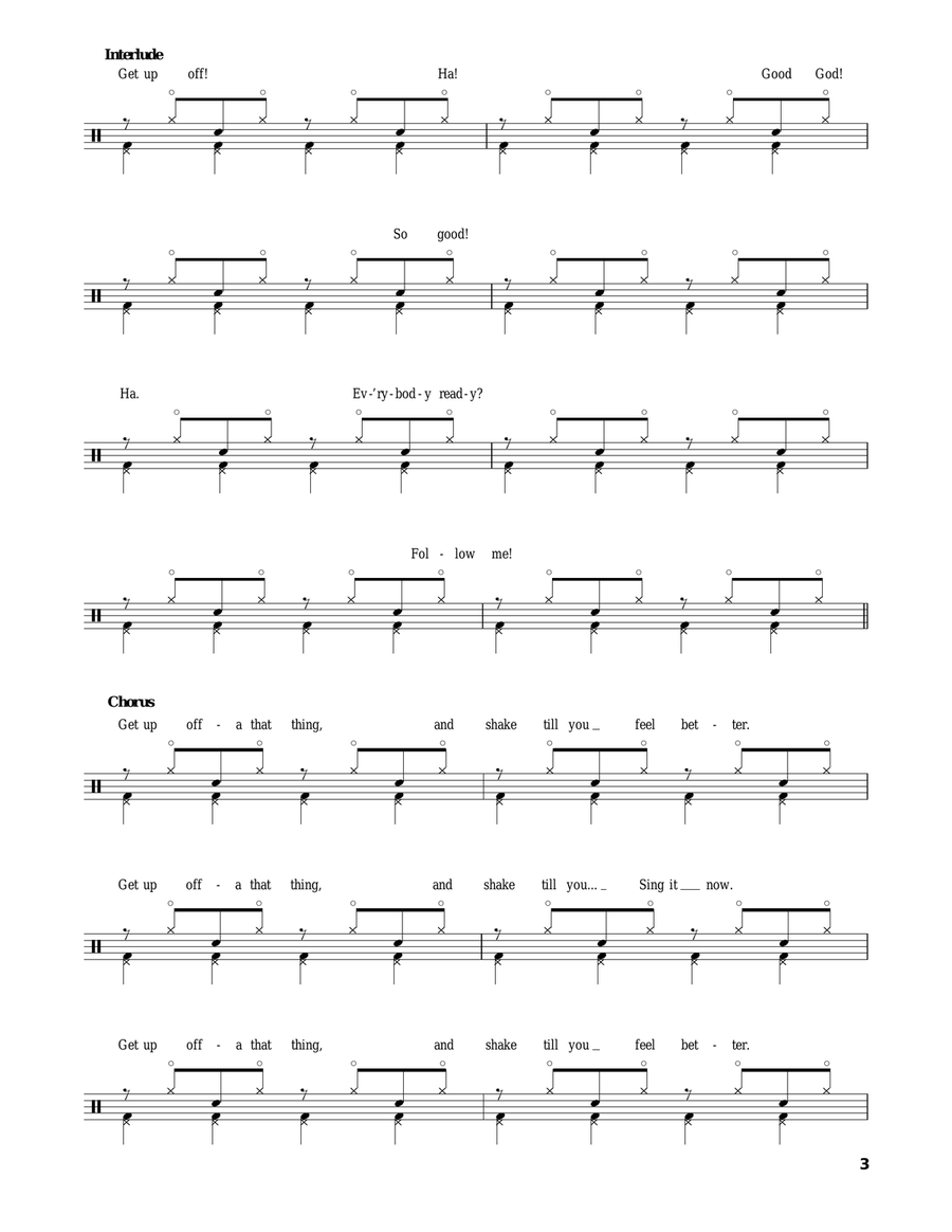 Get Up Offa That Thing Drum Set scores gallery preview page 3