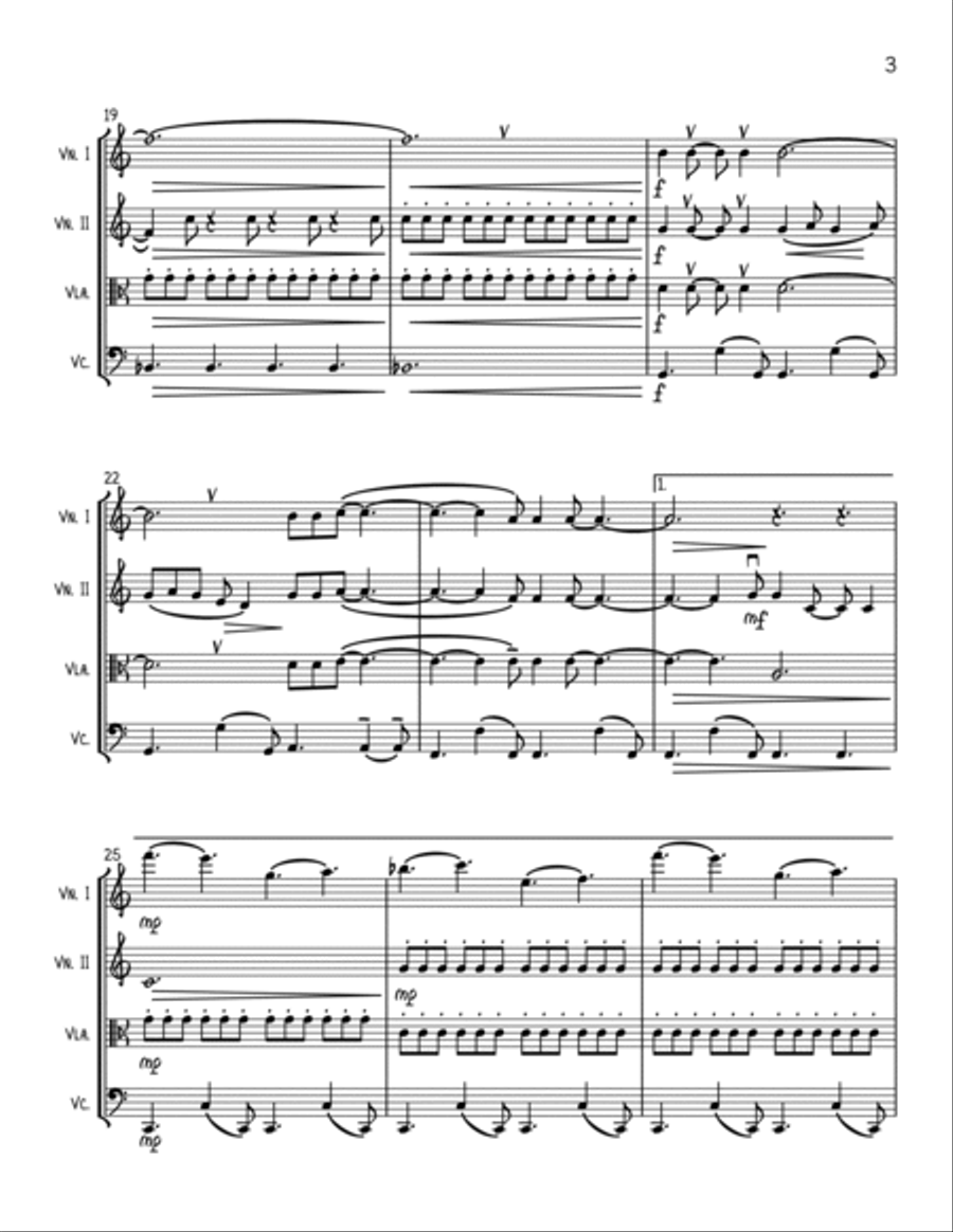 Can't Take It In String Quartet scores gallery preview page 3