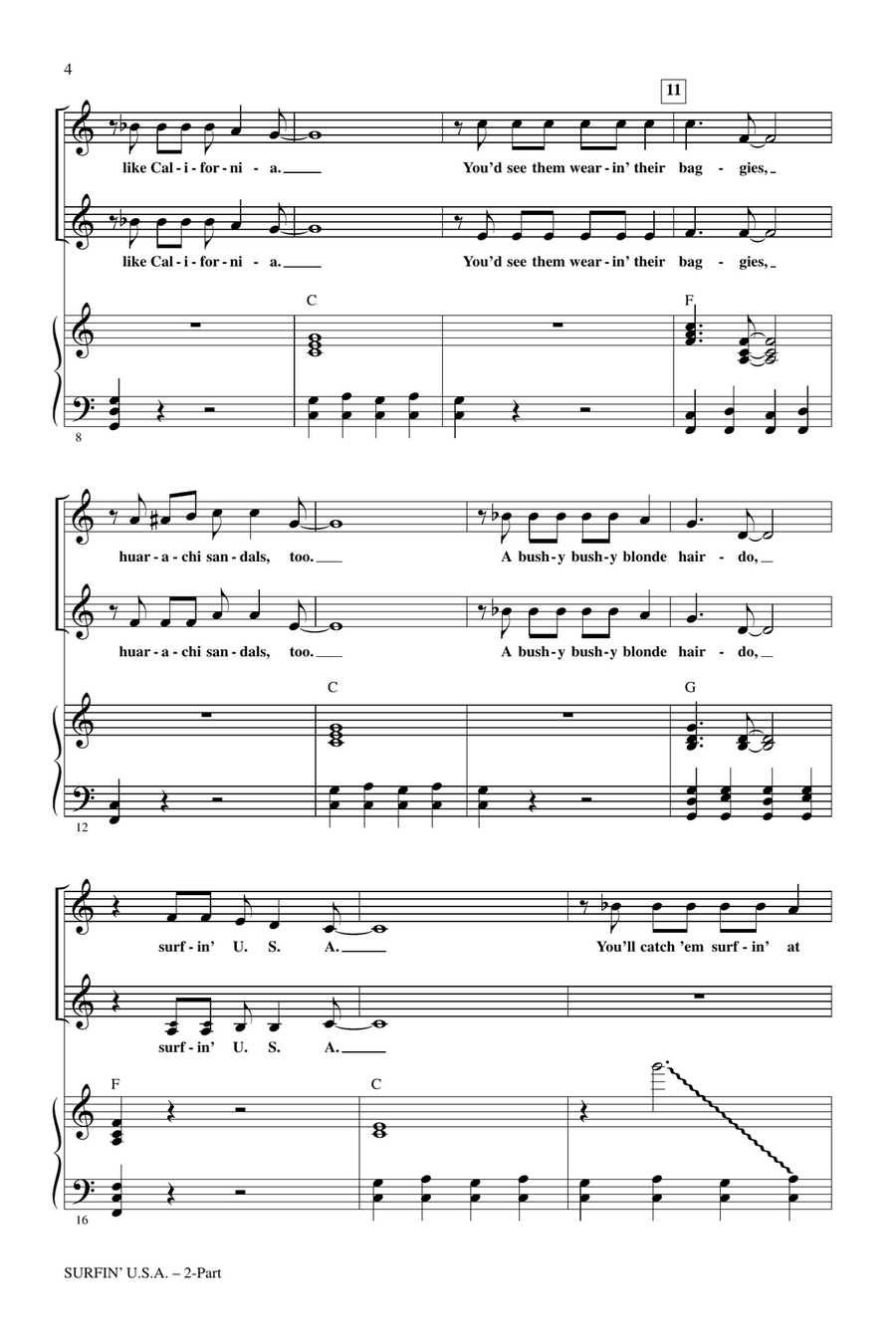 Surfin' U.S.A. (arr. Tom Anderson) 2-Part scores gallery preview page 2