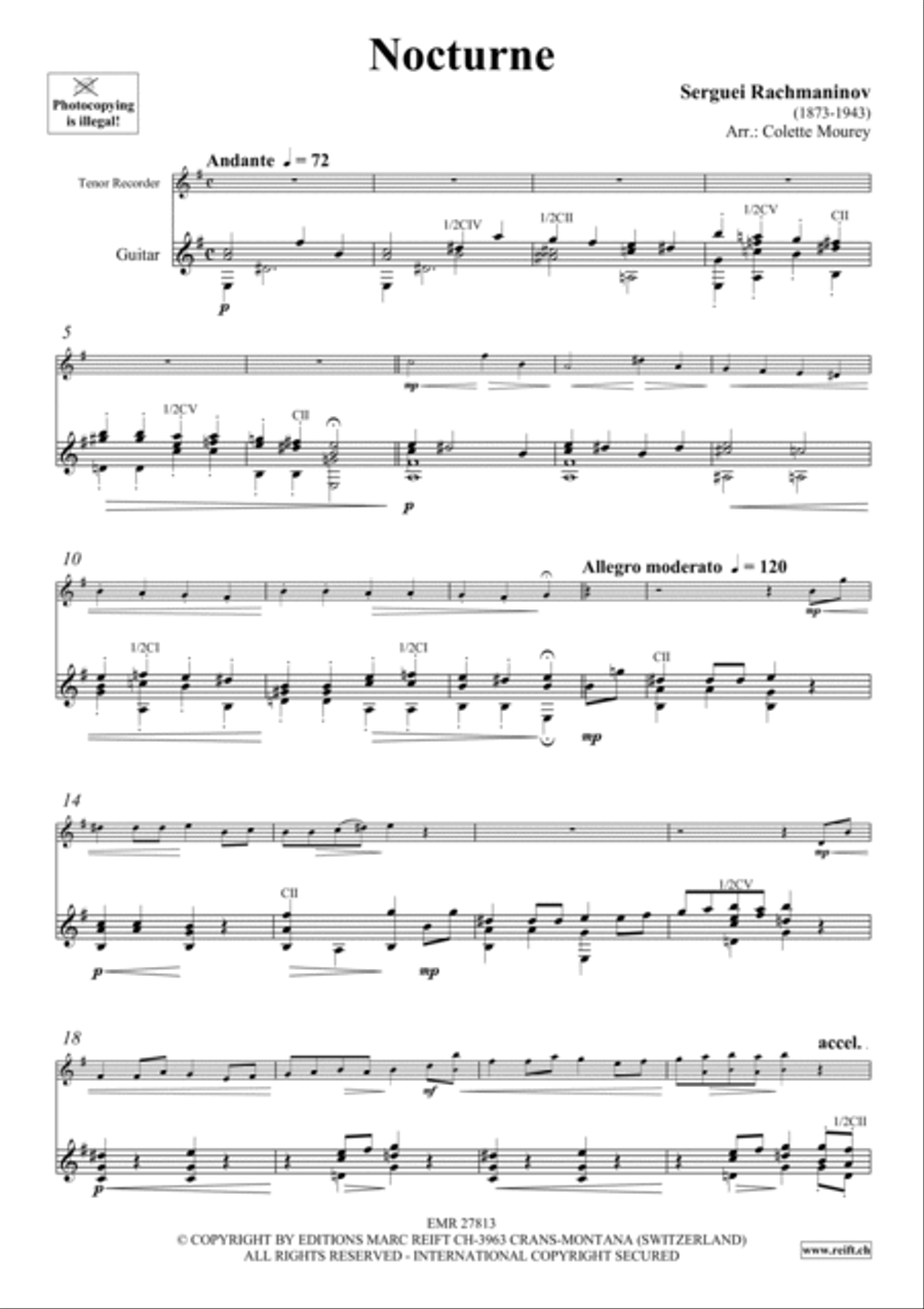 Nocturne Tenor Recorder scores gallery preview page 4