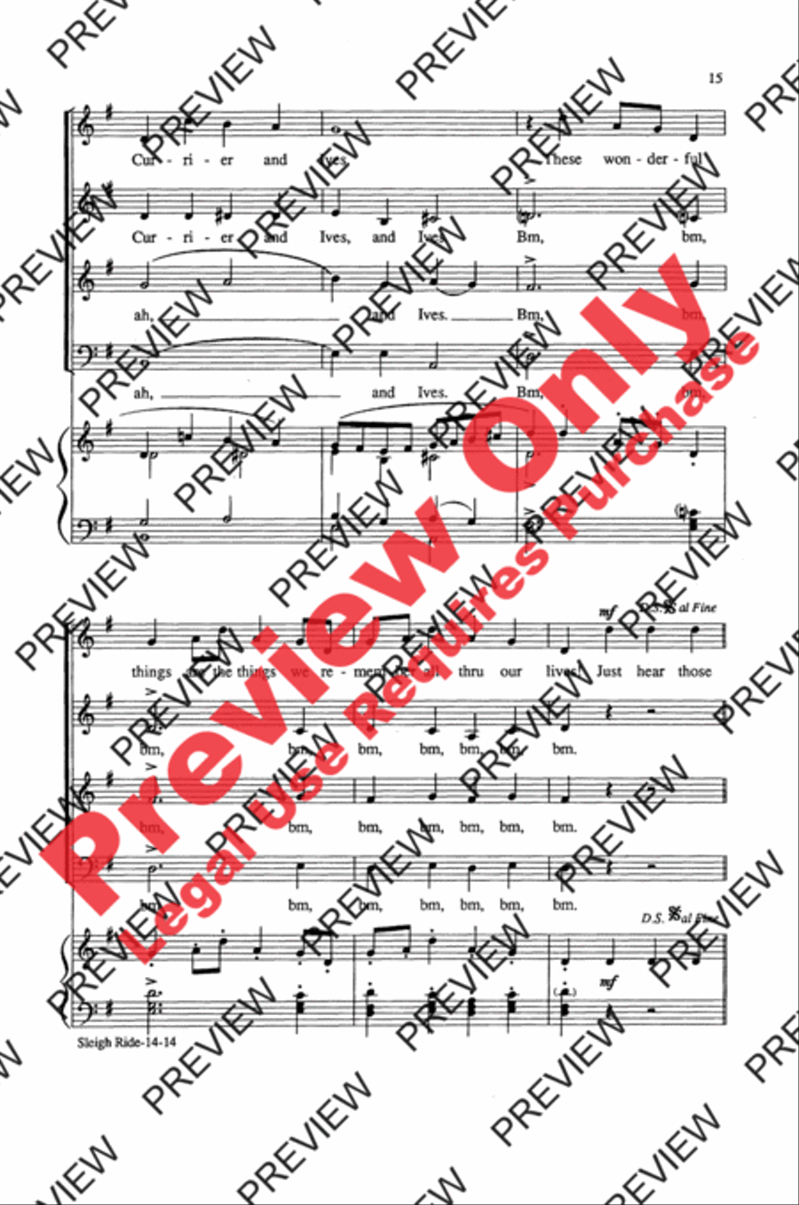 Sleigh Ride Sleigh Ride 4-Part scores gallery preview page 15