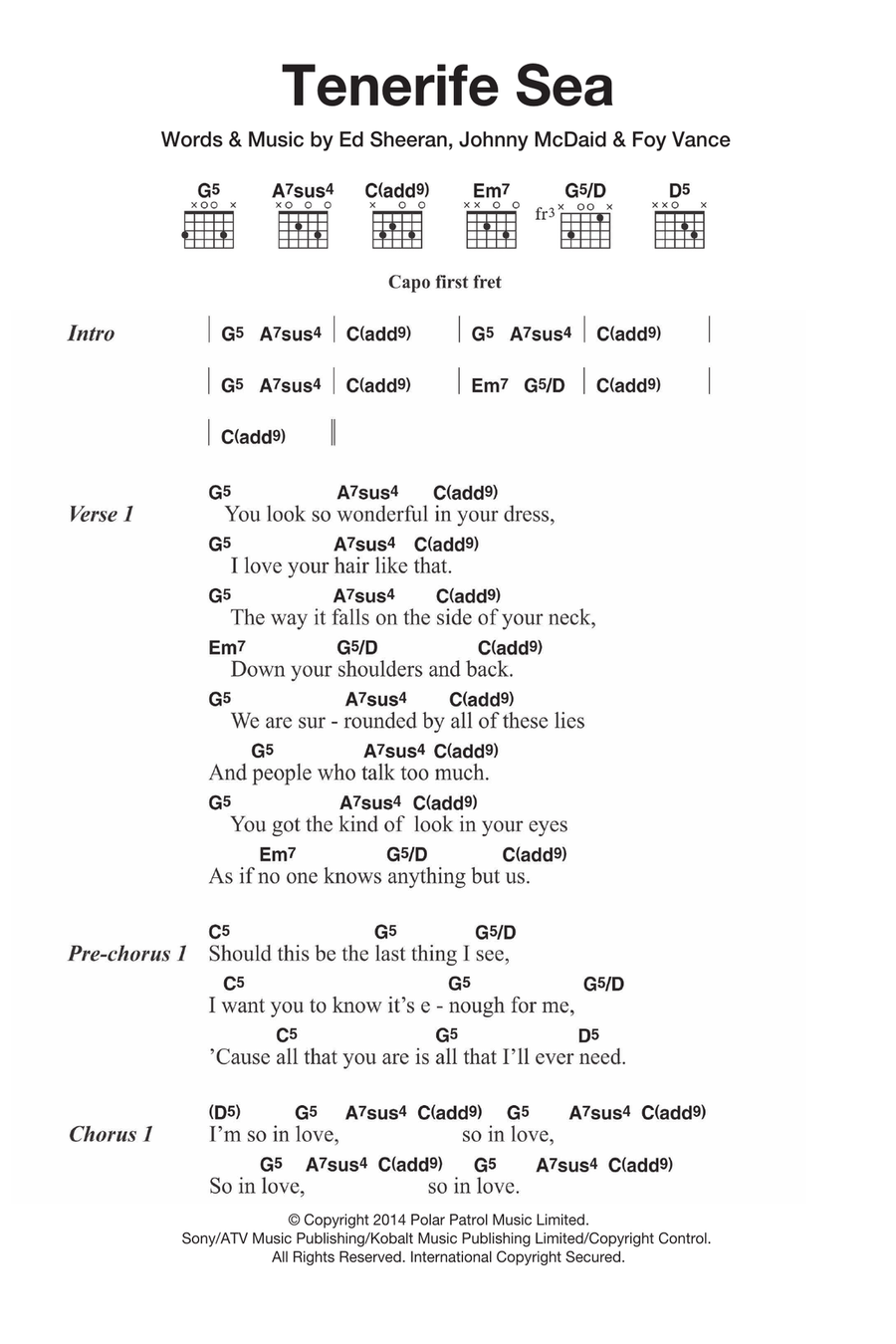 Tenerife Sea Tenerife Sea Acoustic Guitar scores gallery preview page 1