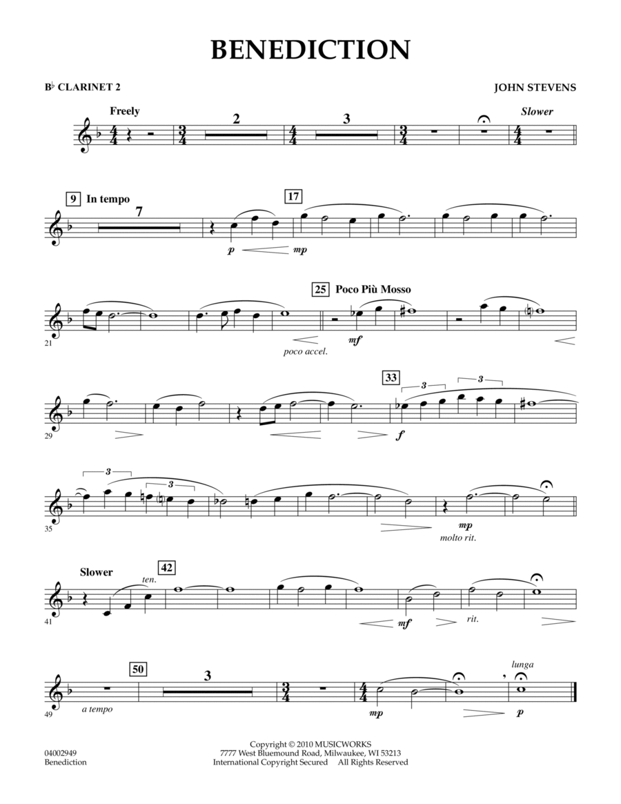 Benediction - Bb Clarinet 2