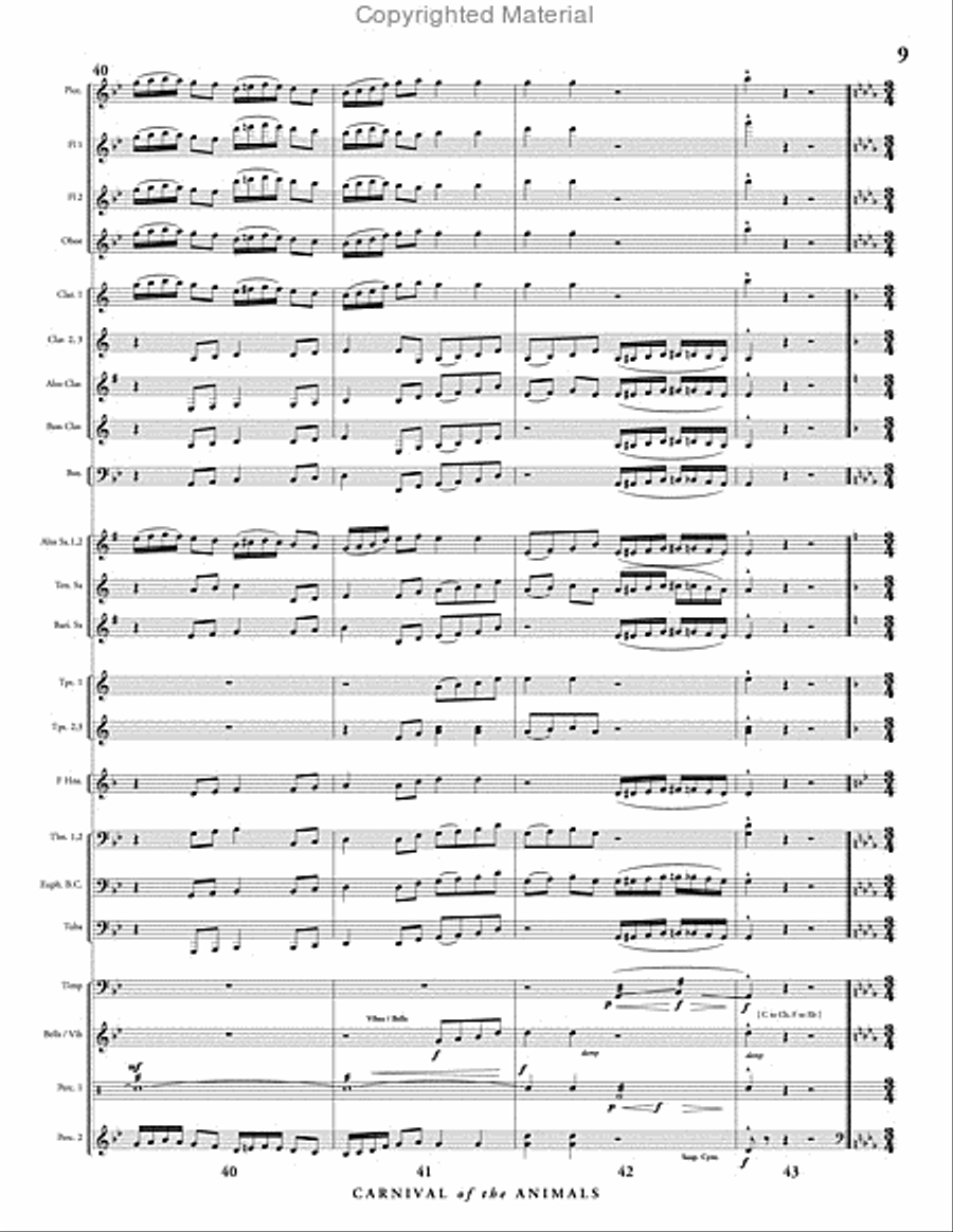 Carnival of the Animals Concert Band scores gallery preview page 10