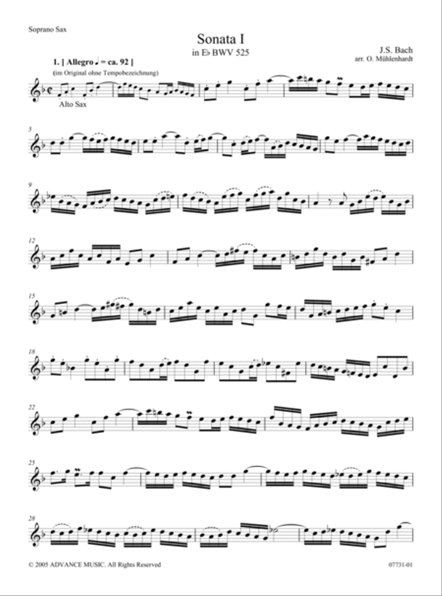 Triosonate I in E-flach BWV 525 SAT scores gallery preview page 2