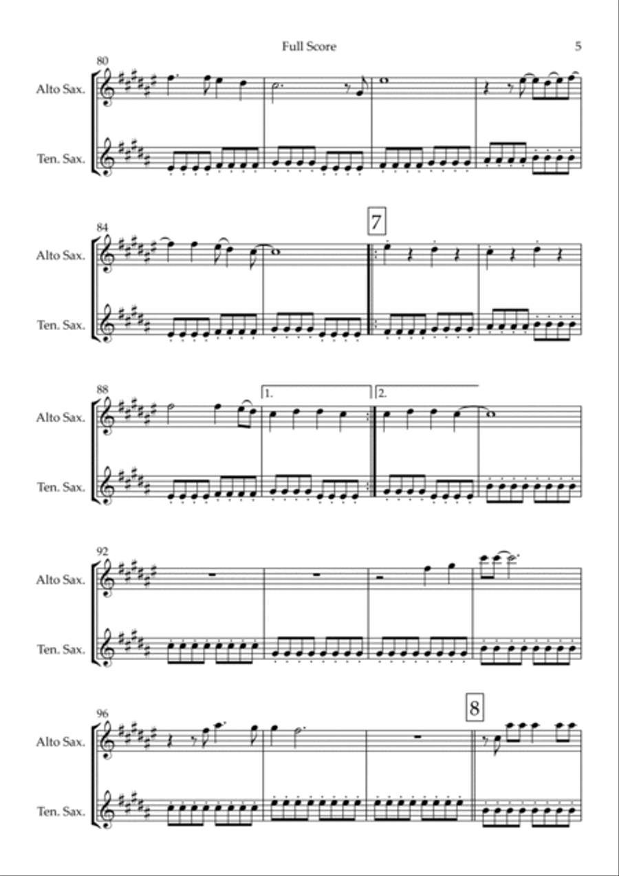 City Of Blinding Lights City Of Blinding Lights Woodwind Duet scores gallery preview page 5