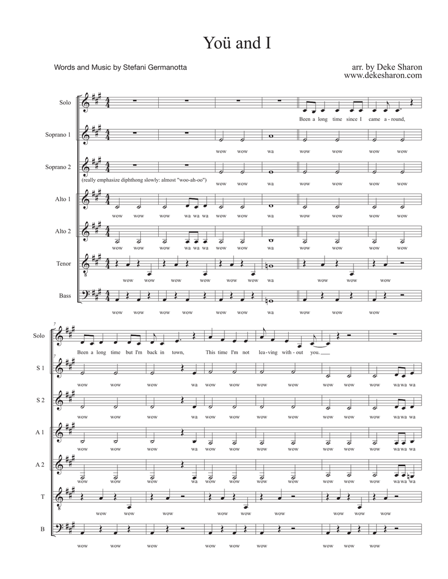 You And I 4-Part scores gallery preview page 1
