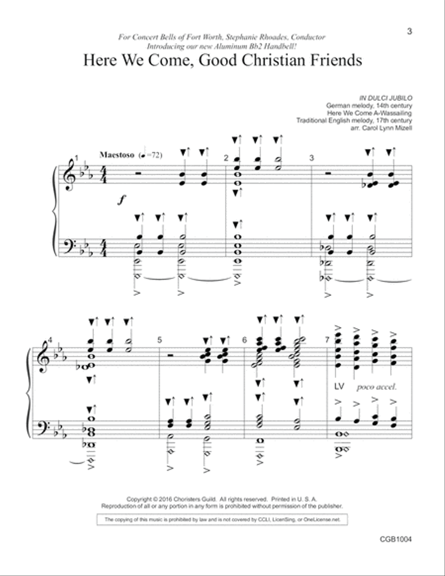 Here We Come, Good Christian Friends - Handbell Score Handbell Choir scores gallery preview page 3