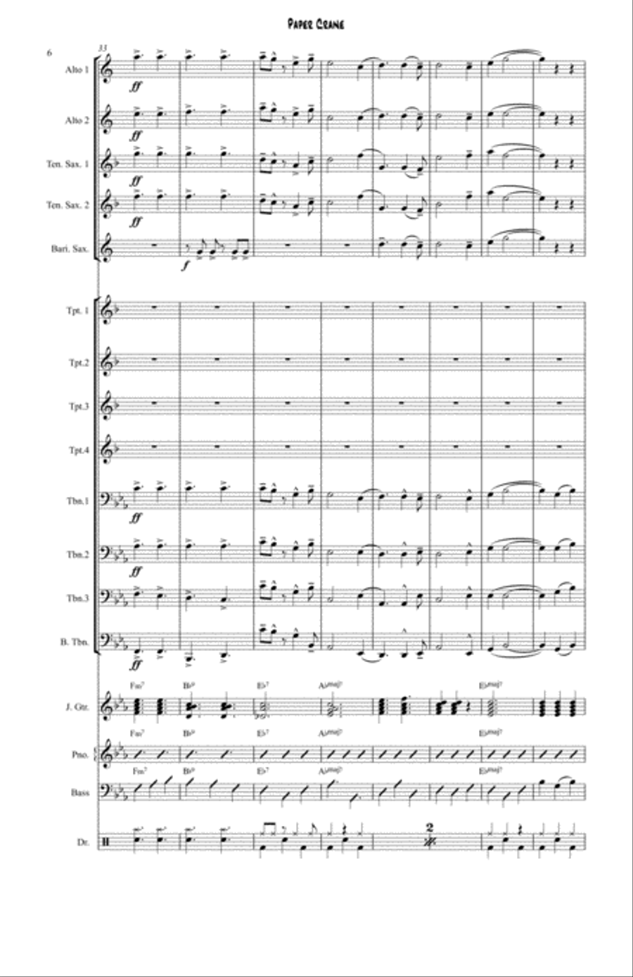 Paper Crane Paper Crane Jazz Ensemble scores gallery preview page 6
