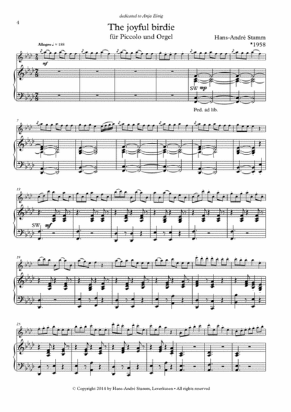 Eight pieces for flute and organ