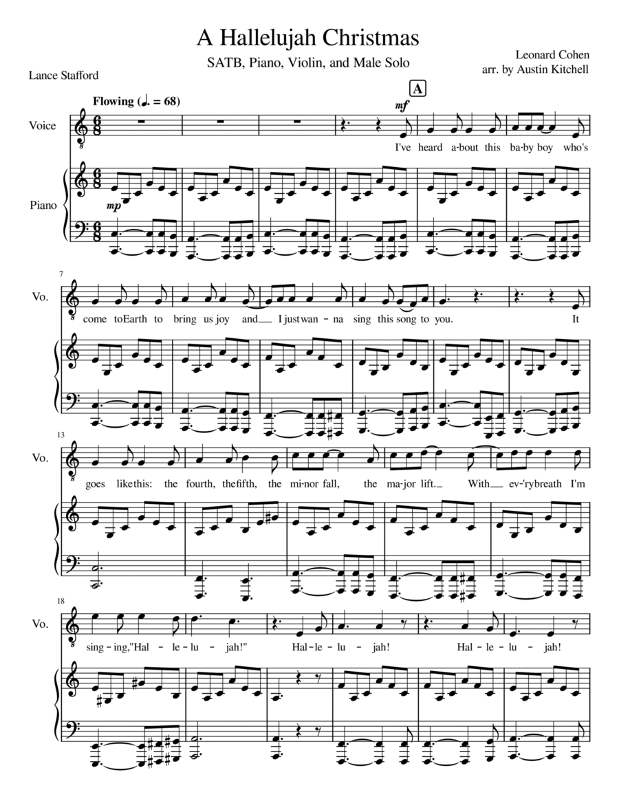 Hallelujah 4-Part scores gallery preview page 1