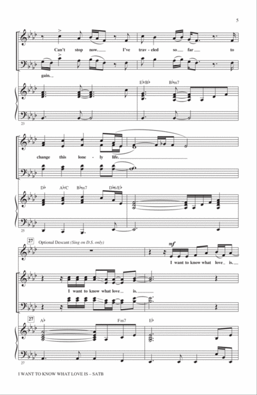 I Want To Know What Love Is 4-Part scores gallery preview page 4