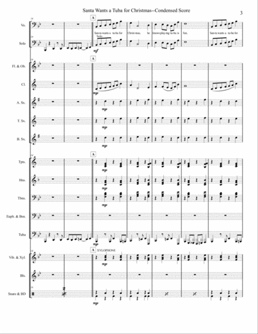 Santa Wants A Tuba For Christmas - Band Concert Band scores gallery preview page 3