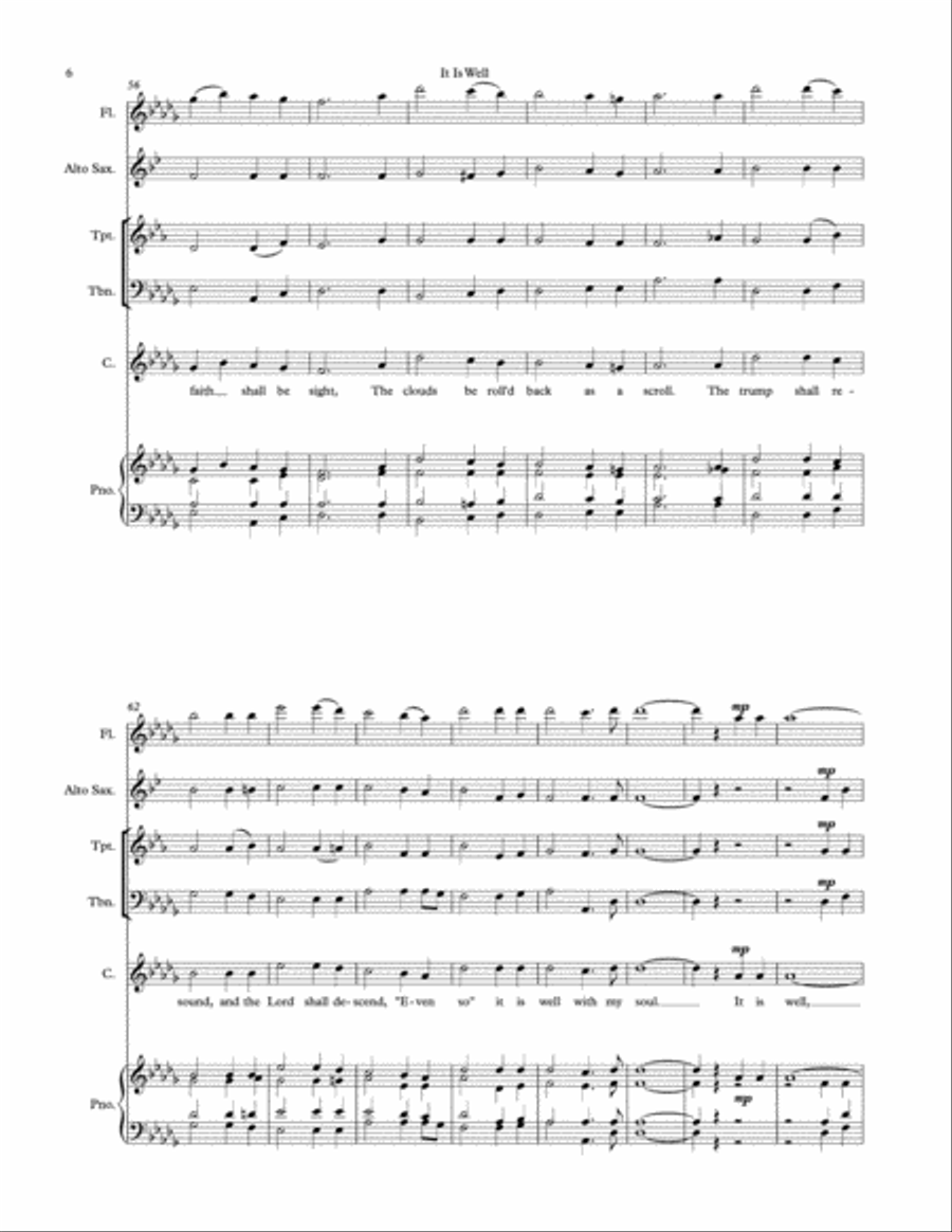 It Is Well Unison Choir scores gallery preview page 6