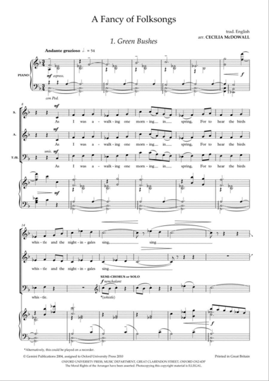 A Fancy of Folksongs A Fancy of Folksongs 4-Part scores gallery preview page 2