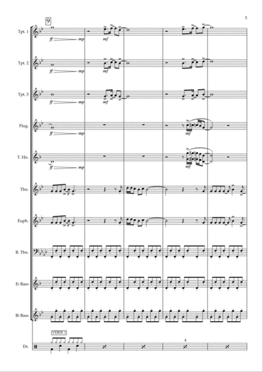 It's Raining Men Brass Ensemble scores gallery preview page 3