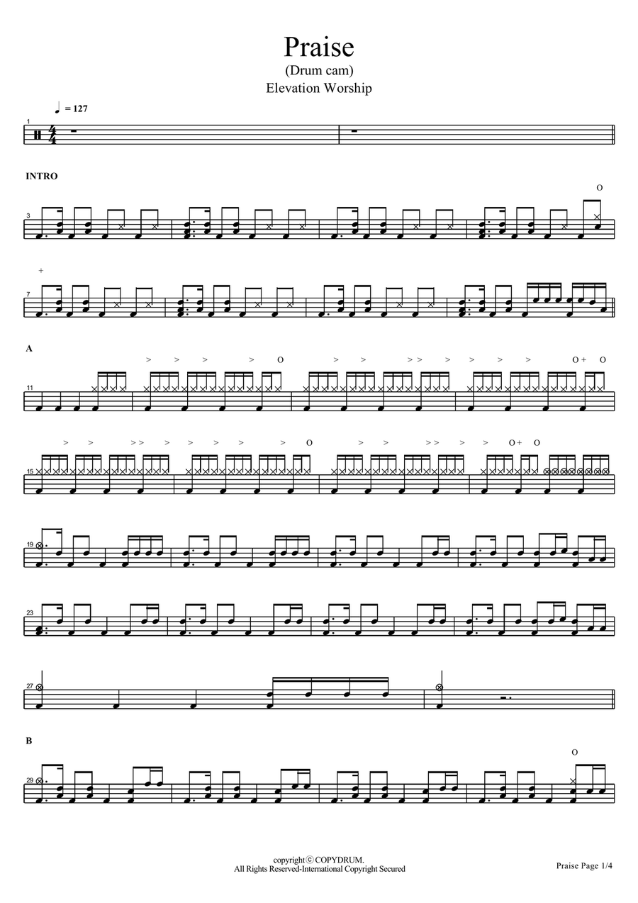 Praise Drum Set scores gallery preview page 1