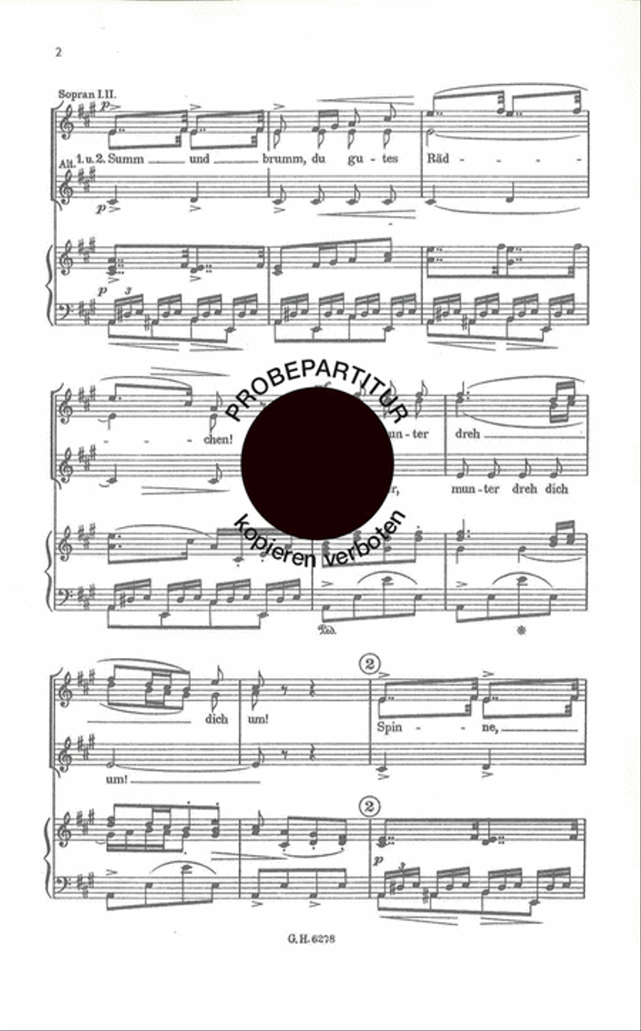 Spinnerlied Women's Choir scores gallery preview page 1