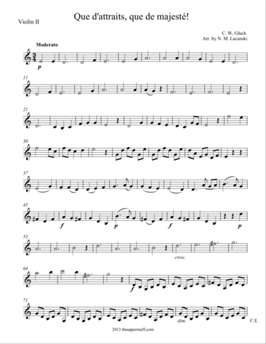 Que d'attraits, que de majesté! from Iphegenia String Quartet scores gallery preview page 5