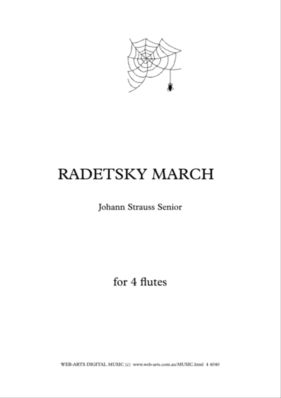 RADETSKY MARCH for 4 flutes - JOHANN STRAUSS Flute Quartet scores gallery preview page 1