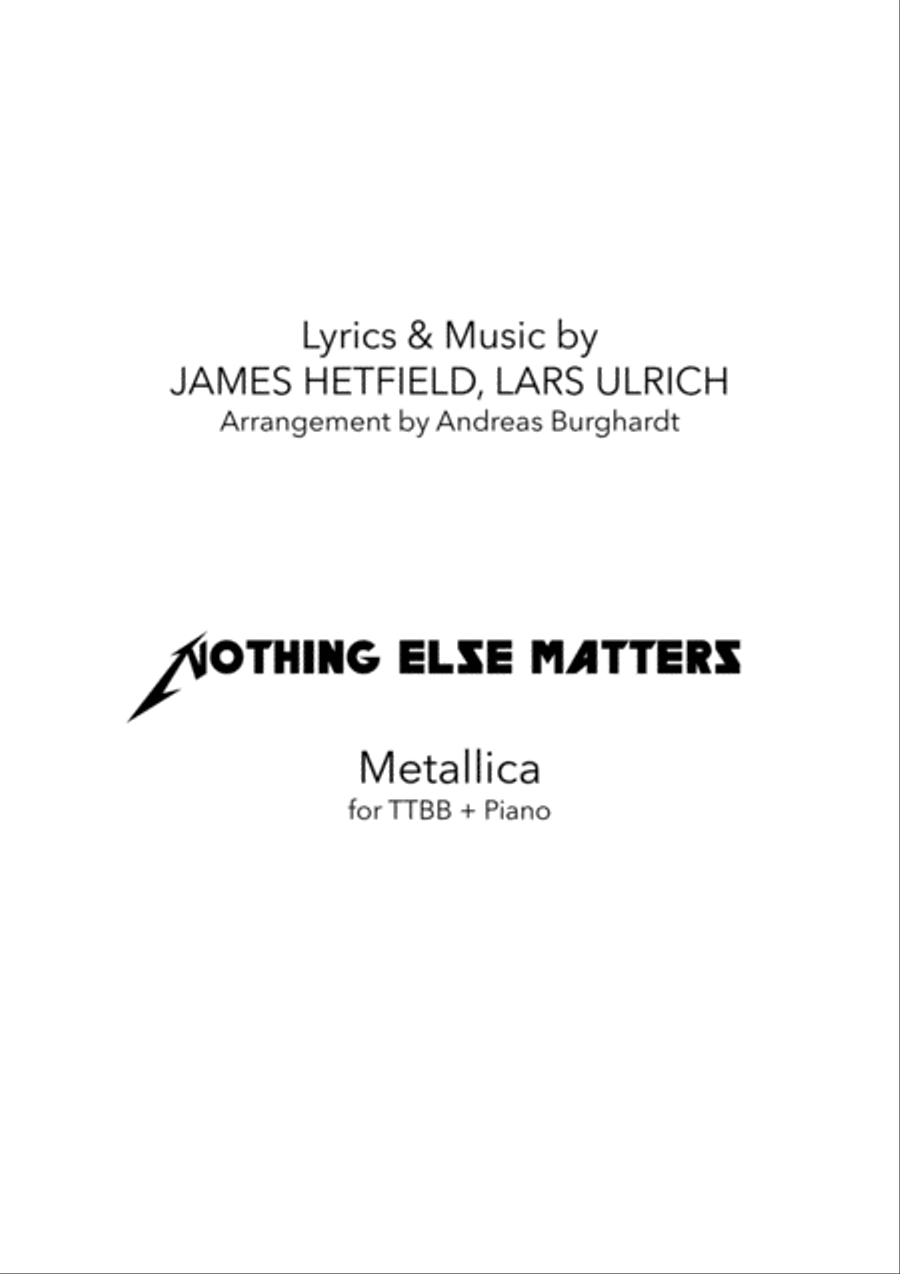 Nothing Else Matters TTBB scores gallery preview page 1
