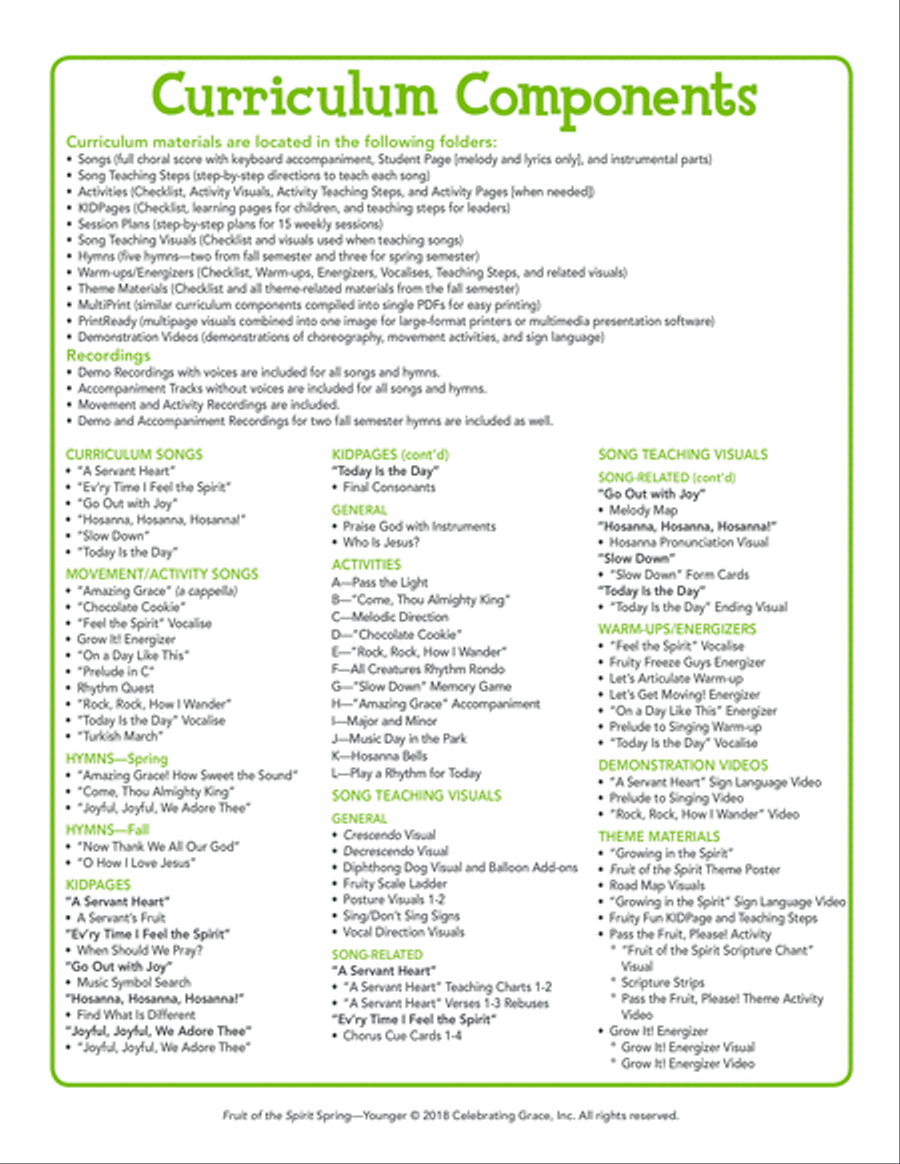 Fruit of the Spirit: Younger Children - Spring Unison Choir scores gallery preview page 4