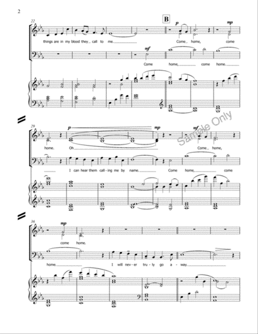 Come Home 4-Part scores gallery preview page 3