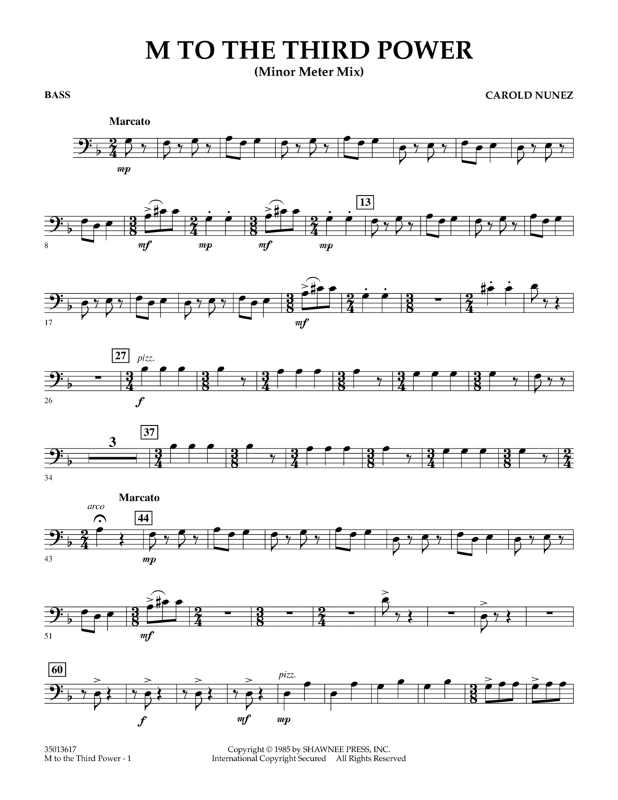 M To The Third Power (Minor Meter Mix) - Contrabass Orchestra scores gallery preview page 1