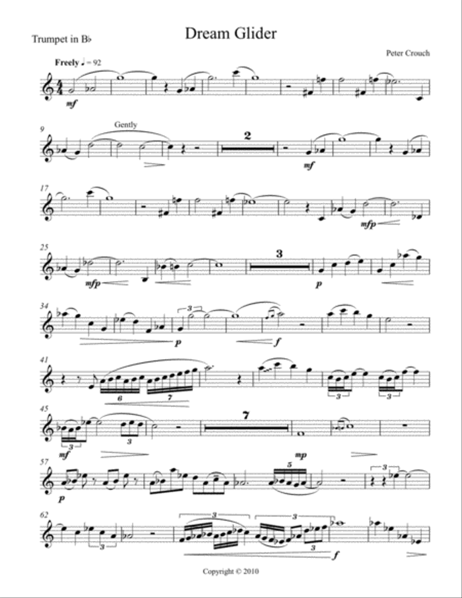 Dream Glider Trumpet Solo scores gallery preview page 1