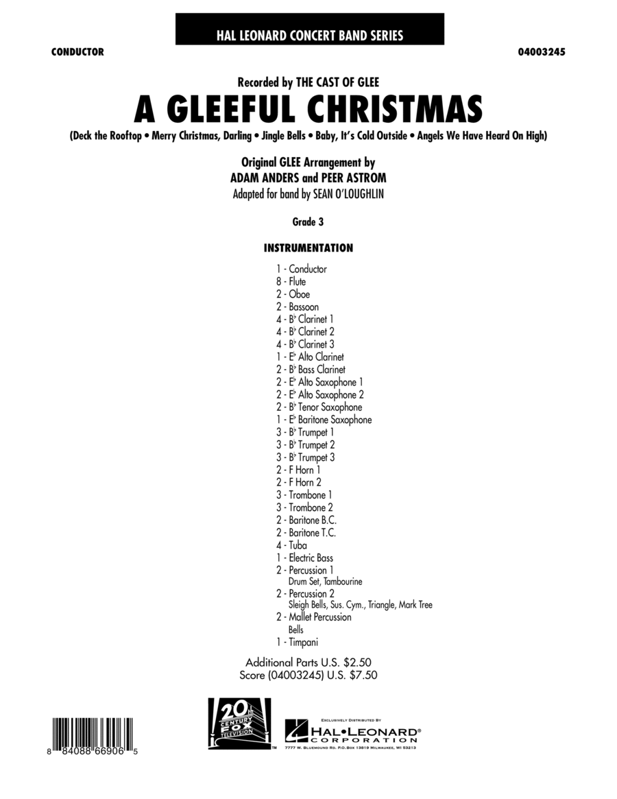 A Gleeful Christmas - Conductor Score (Full Score) Concert Band scores gallery preview page 1