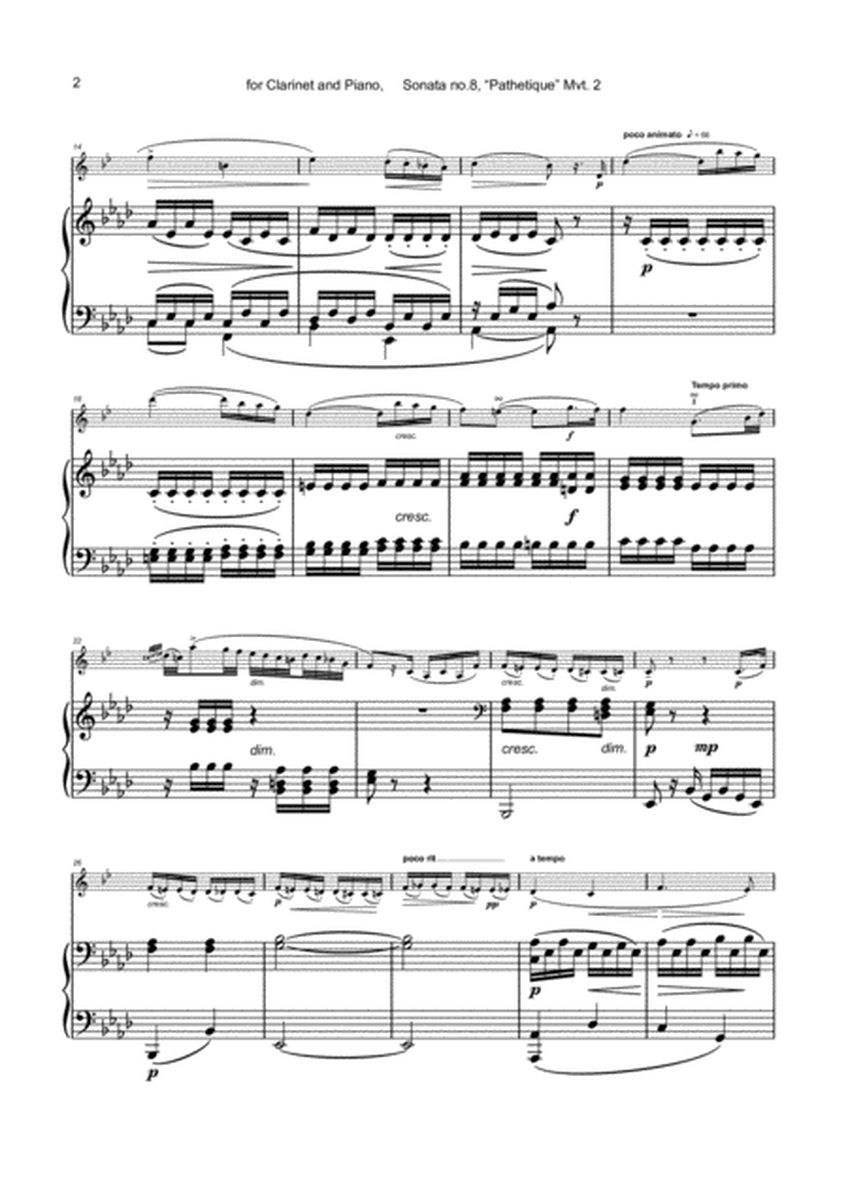 Sonata Pathetique, Adagio Cantabile, by Beethoven, for Clarinet and Piano