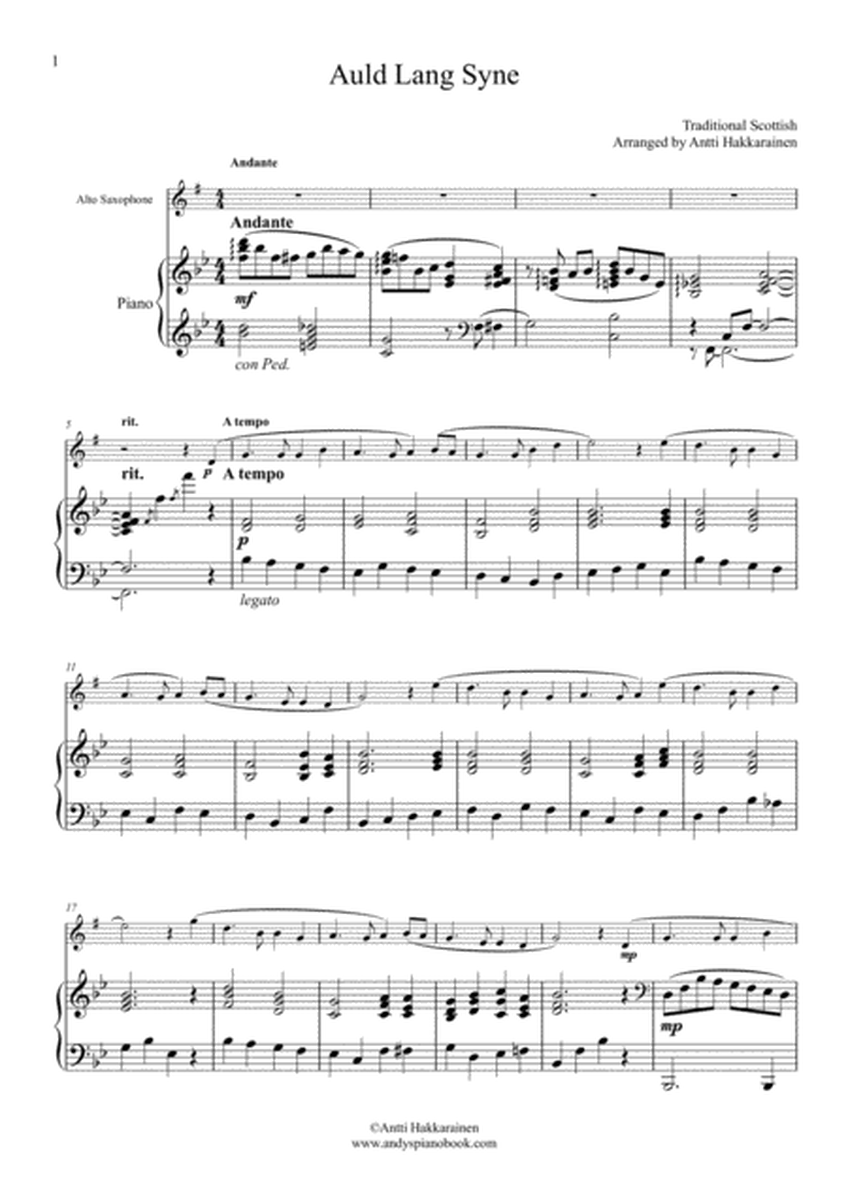 Auld Lang Syne - Saxophone & Piano