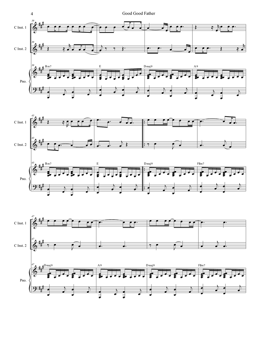 Good Good Father Piano scores gallery preview page 4