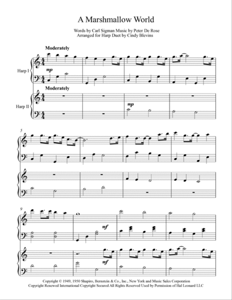 A Marshmallow World Harp scores gallery preview page 2
