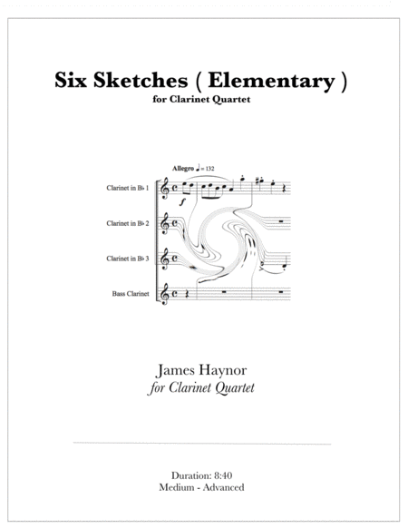 Six Sketches ( Elementary ) for Clarinet Quartet image number null