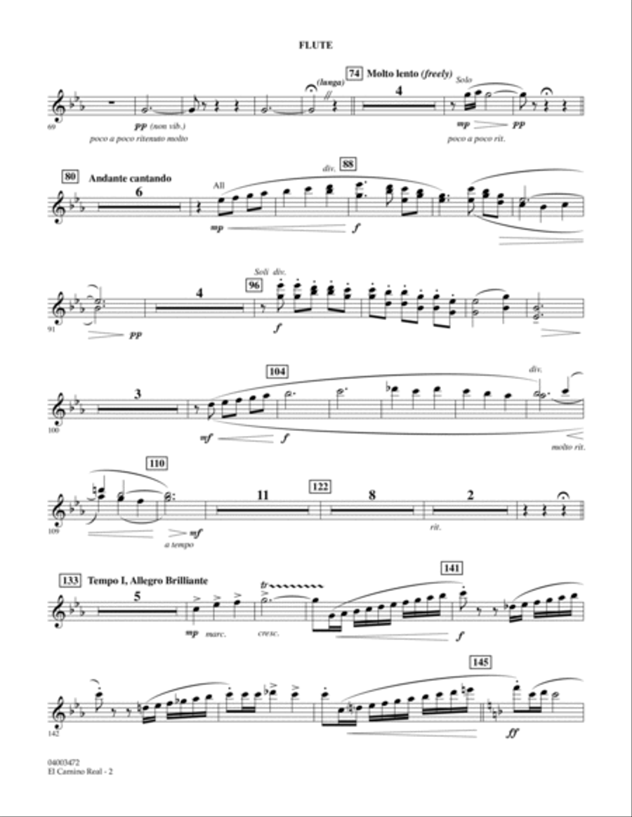 El Camino Real - Flute Concert Band scores gallery preview page 2