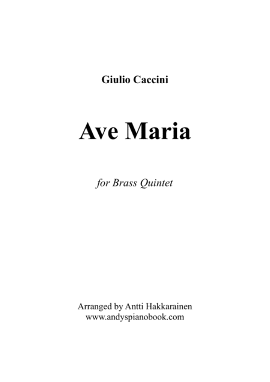 Ave Maria by G. Caccini - Brass Quintet Brass Quintet scores gallery preview page 1