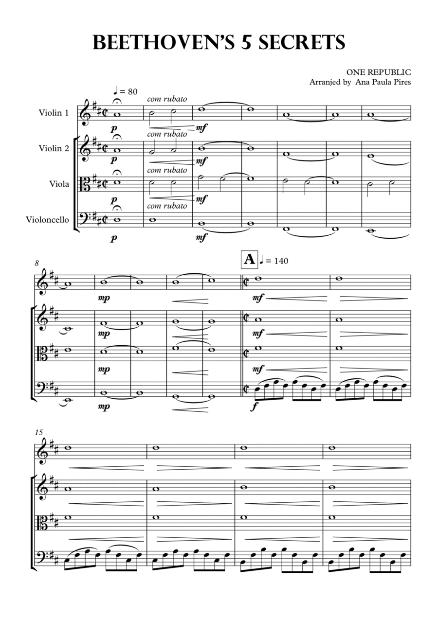 Secrets String Quartet scores gallery preview page 1
