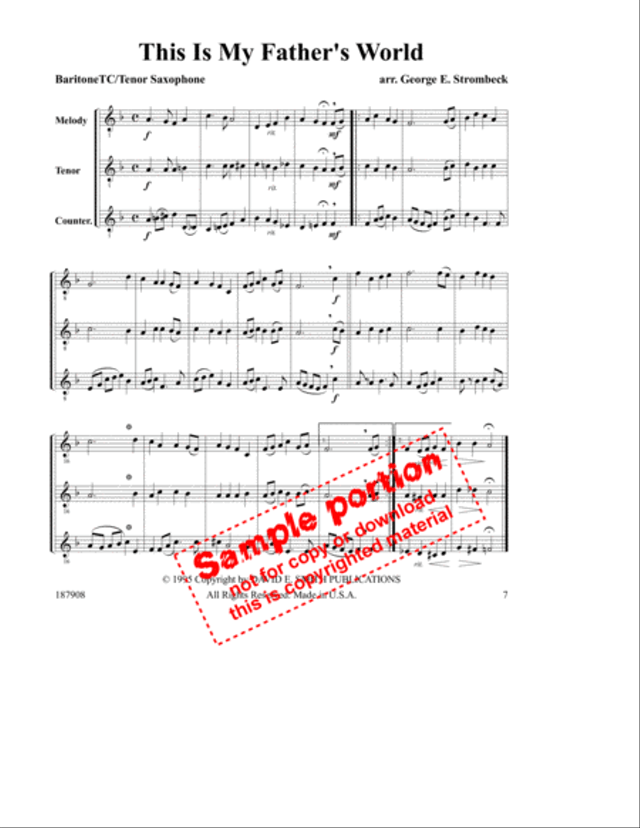 Hymns For Multiple Instruments - Volume I, Book 9 - Baritone TC/Tenor saxophone Large Ensemble scores gallery preview page 2