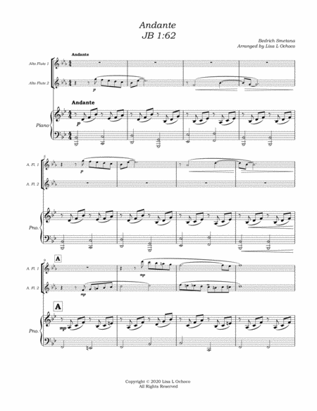 Andante JB 1:62 for Alto Flute Duet and Piano image number null