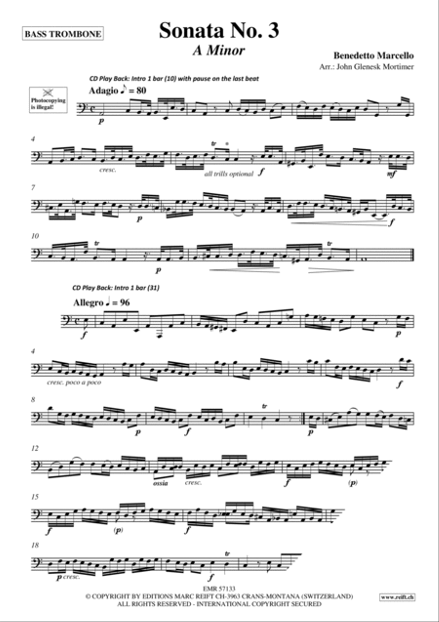 Sonata No. 3 Trombone scores gallery preview page 3