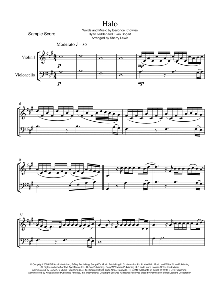 Halo String Duet scores gallery preview page 1
