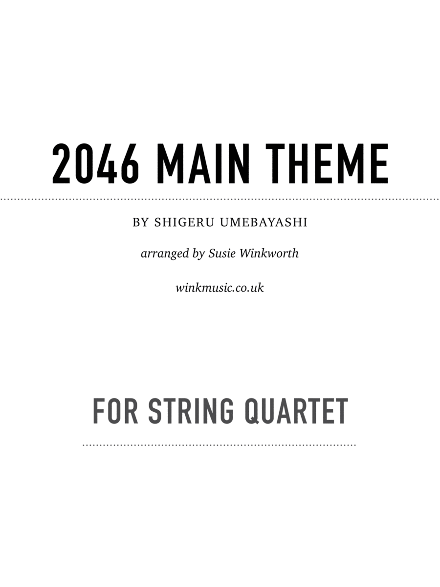 2046 Main Theme With Percussion String Quartet scores gallery preview page 1
