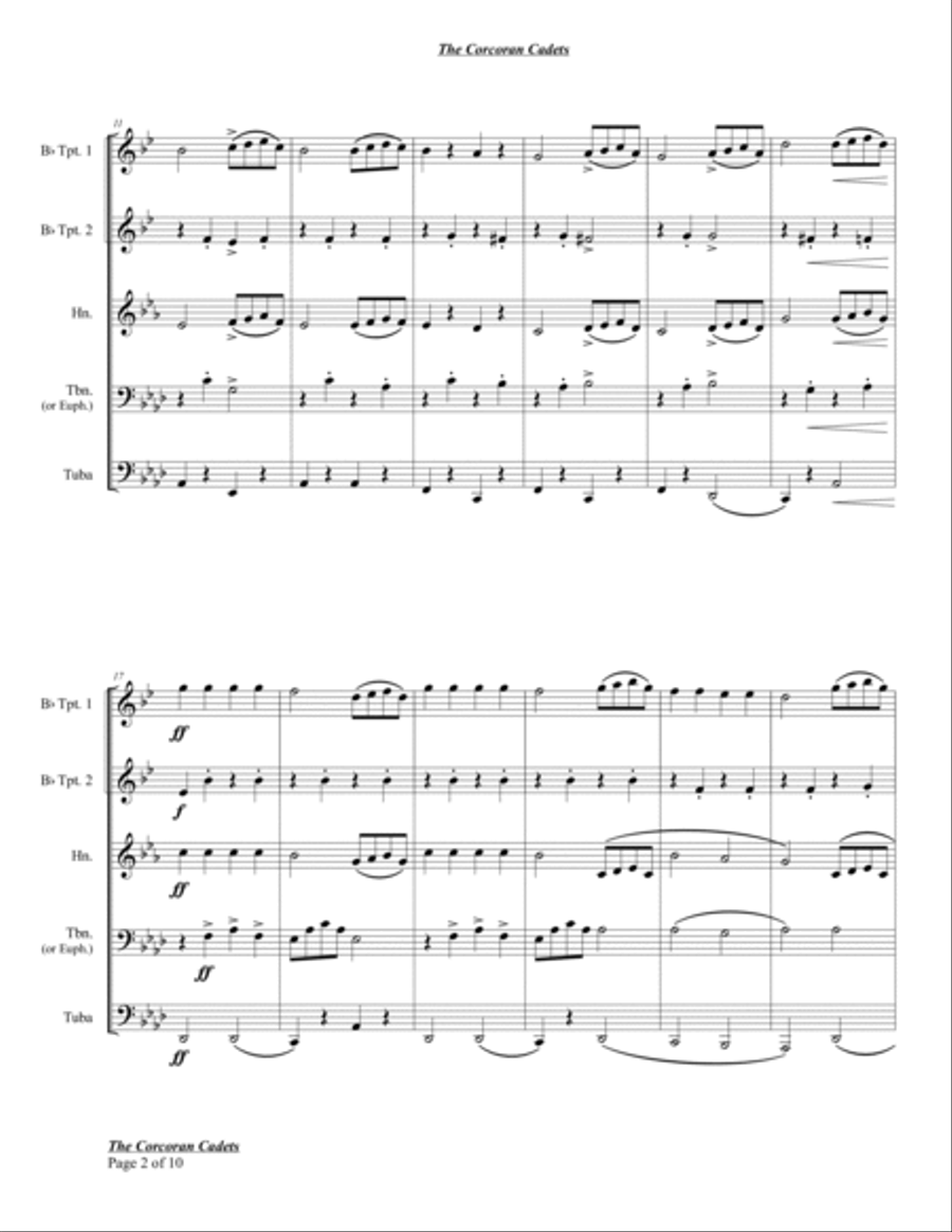 The Corcoran Cadets Brass Quintet scores gallery preview page 4