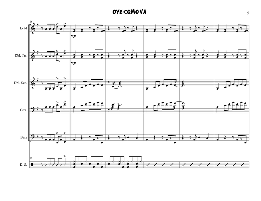 Oye Como Va Steel Drum Band scores gallery preview page 5
