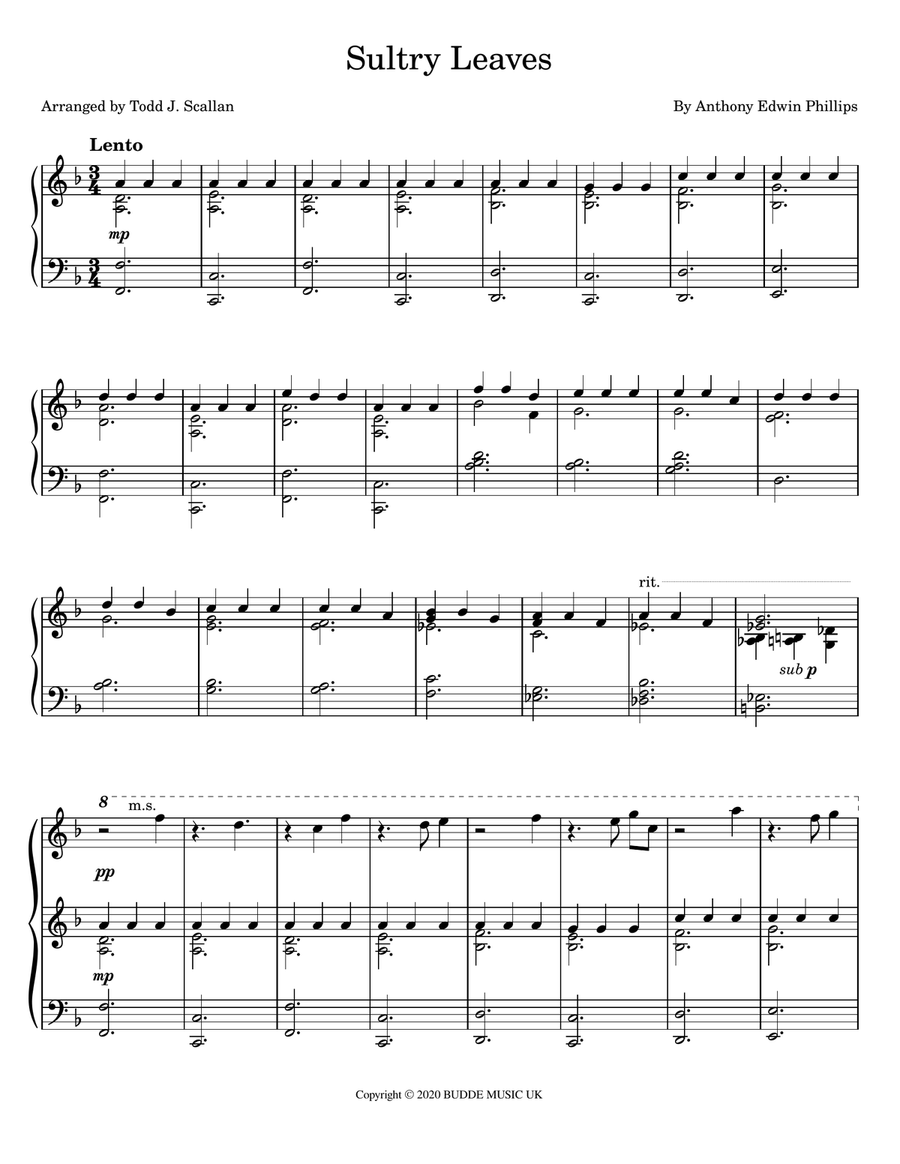 Sultry Leaves Piano Solo scores gallery preview page 1