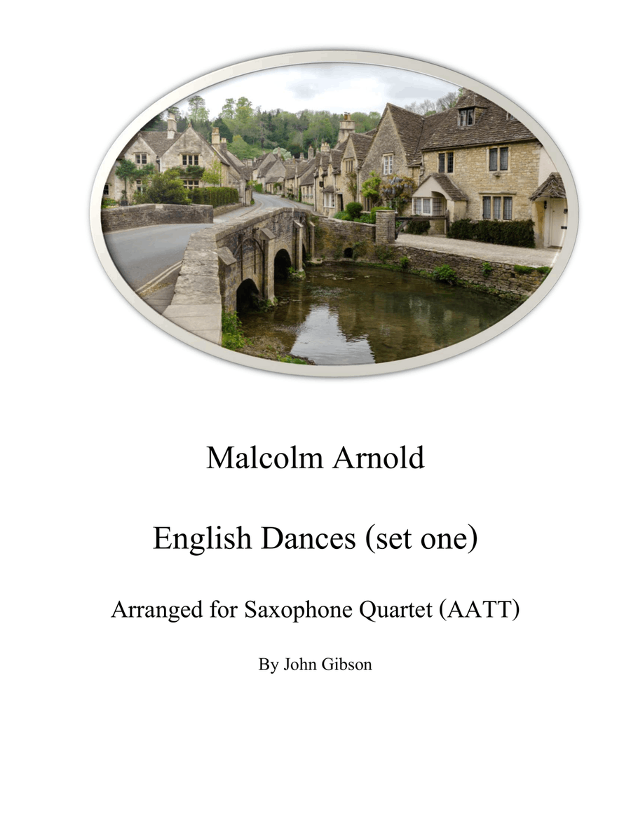 English Dances, Set 1, Op. 27: No. 3. Mesto Saxophone Quartet scores gallery preview page 1