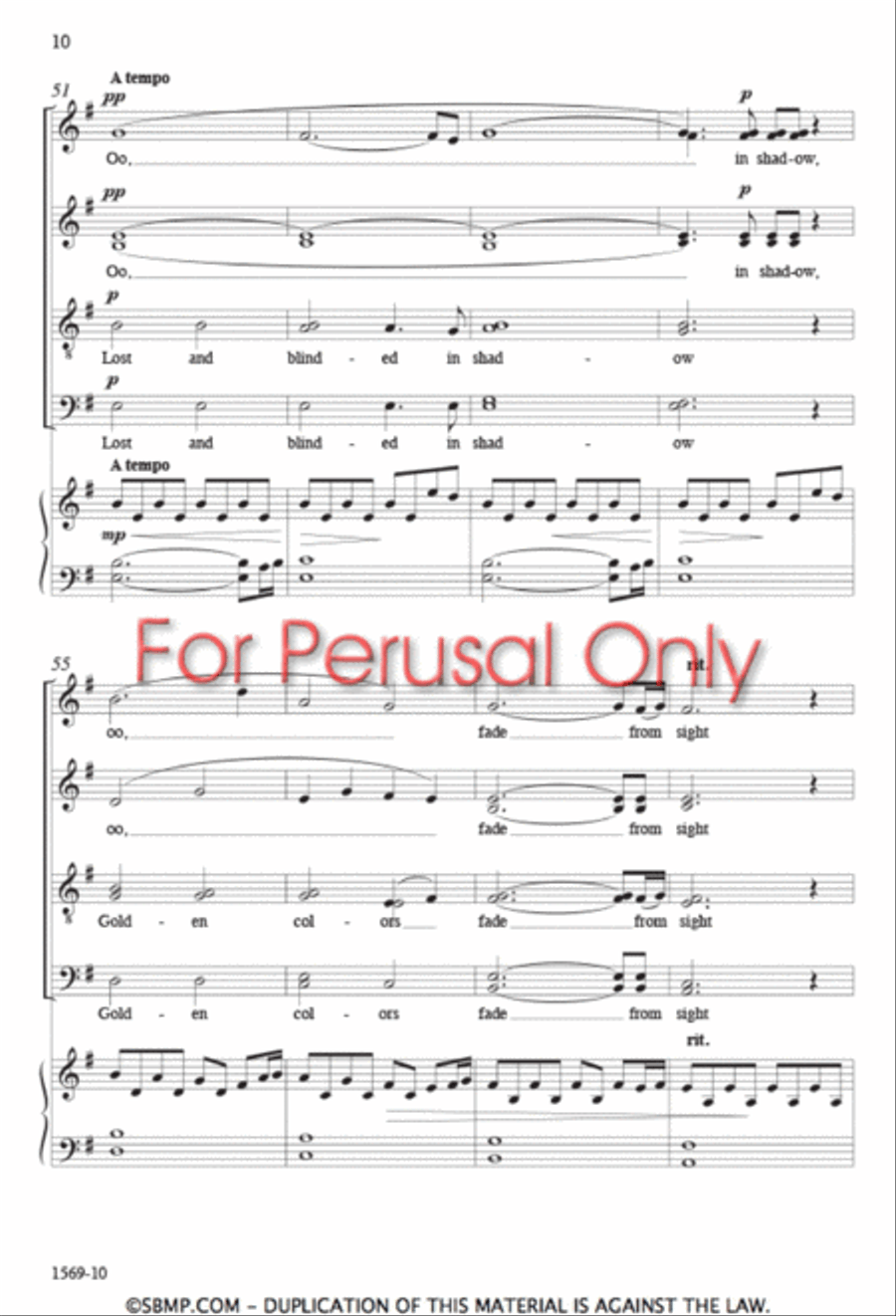 Melancholy Flower - SATB Octavo 4-Part scores gallery preview page 9