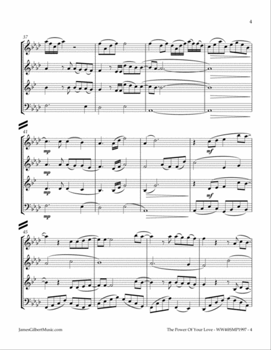 The Power Of Your Love Woodwind Quartet scores gallery preview page 5