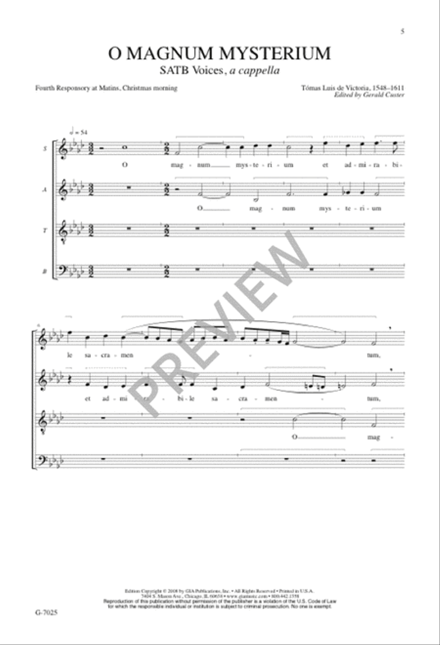 O magnum mysterium O magnum mysterium 4-Part scores gallery preview page 6